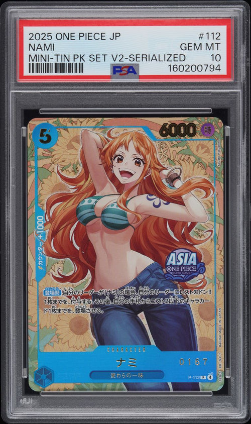 2025 ONE PIECE NAMI SERIALIZED PSA 10 Cert 160200794